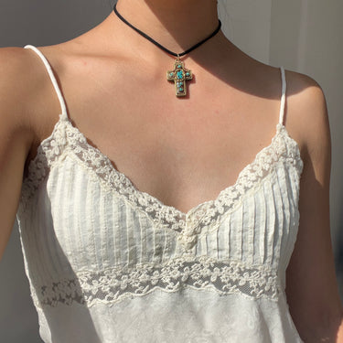 "Izara" Cross Choker Necklace