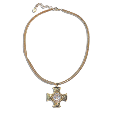 "Capri" Glass Cross Necklace