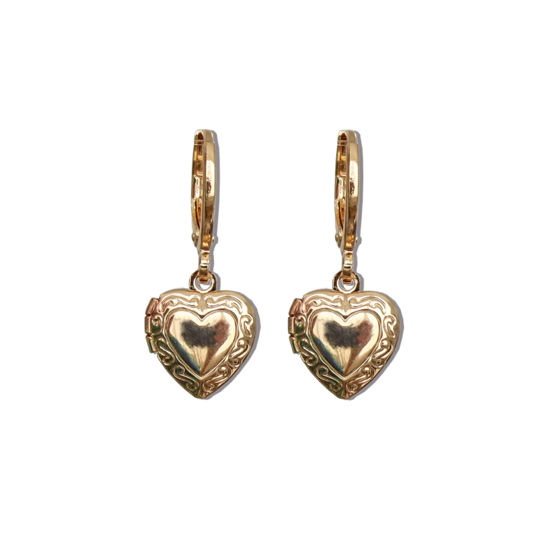 Heart Locket and Key Hoop Earrings — MEG GIRARD JEWELRY