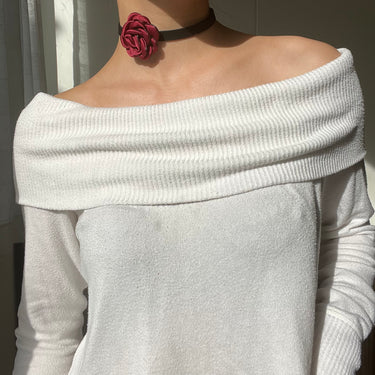 "Jada" Burgundy Rose Choker Necklace