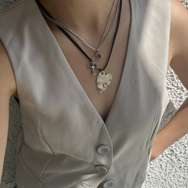 "Estelle" Hammered Heart Necklace