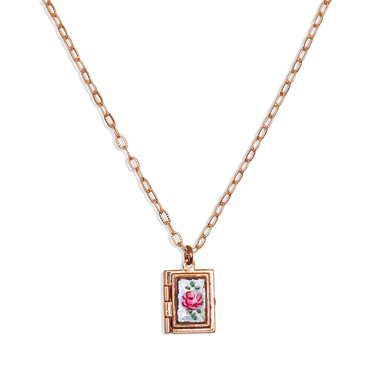 [Vintage Locket Drop] Cloisonne Book Vol. II Necklace