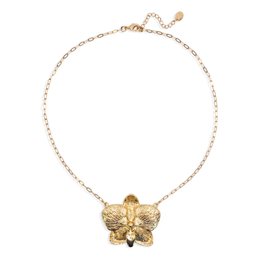 Orchid Necklace in Gold