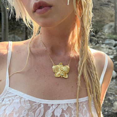 Orchid Necklace in Gold