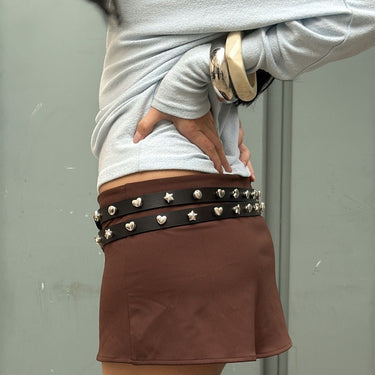 Stud Snap Leather Belt