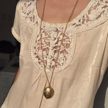 [Vintage Drop 16] Gold Nugget Locket Necklace
