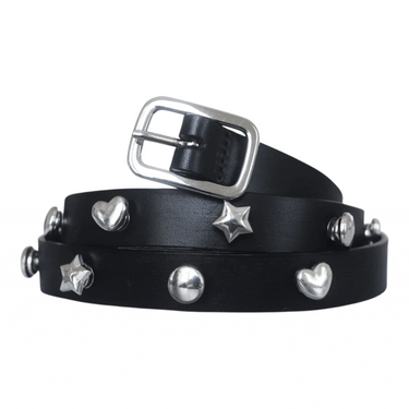 Stud Snap Leather Belt