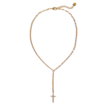 "Jordyn" Gold Cross Drop Necklace