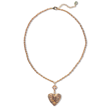 "Lexi" Crystal Heart Locket Necklace