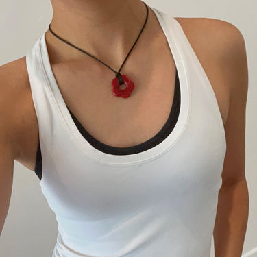 Silver Small Red Heart Necklace | Classy Women Collection