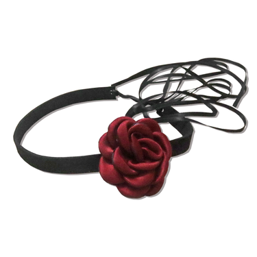 "Jada" Burgundy Rose Choker Necklace
