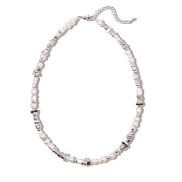 "Artemis" Silver Beaded Pearl Necklace