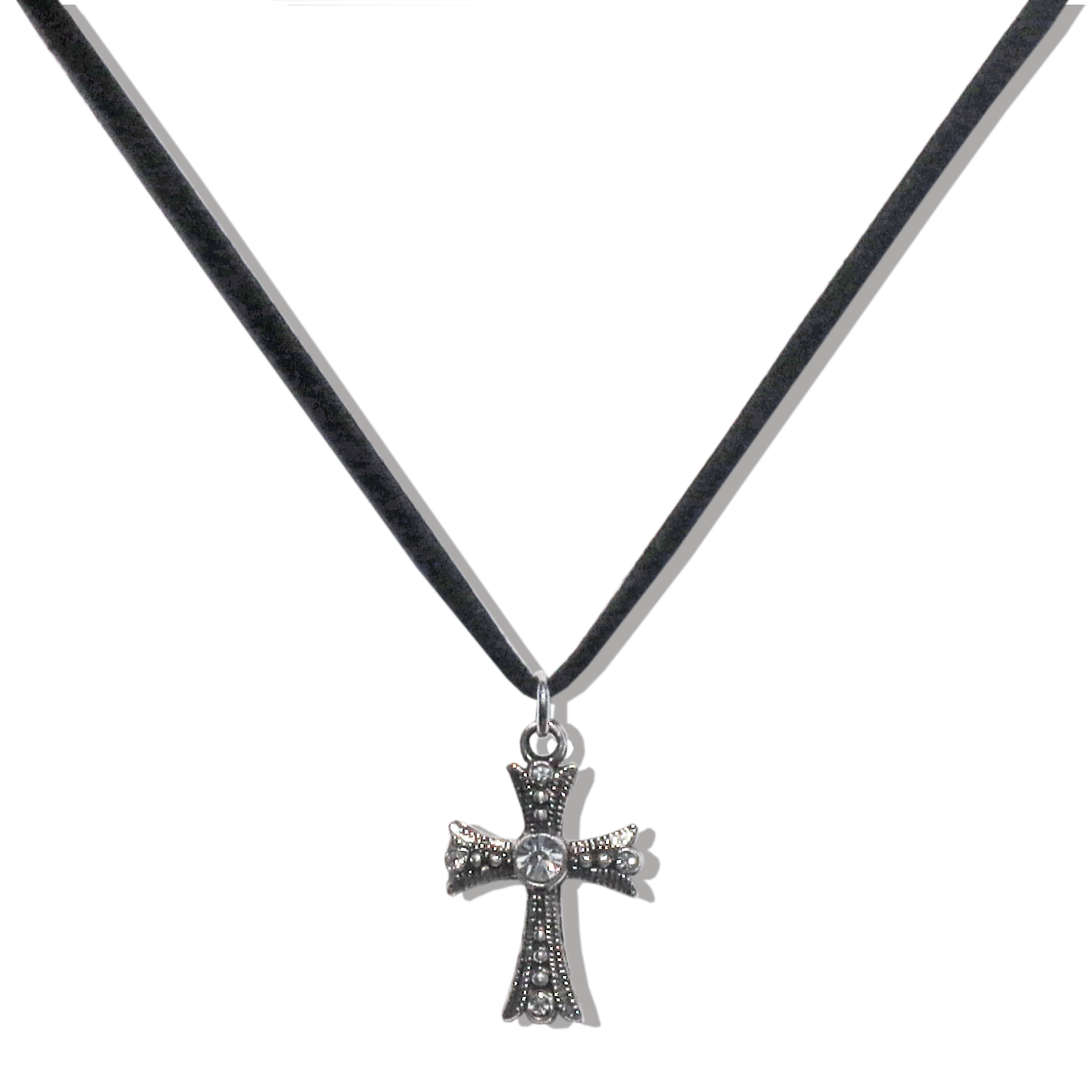 silvercrosssuedenecklacemain. silvercrosssuedenecklacemain.